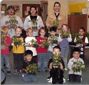 Students of the Makah Head Start  Program studey the Ozette potato.